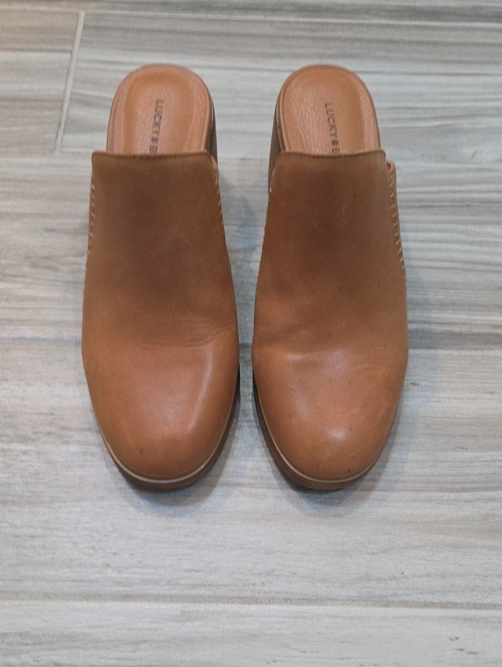 Lucky Brand Tan Leather Slip-On Mules for Women